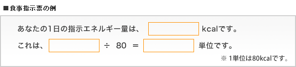 食事指示票の例